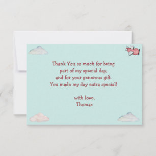 Oh how time flies retro plane boy birthday thank you card