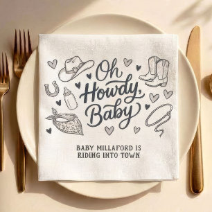 Oh Howdy Baby Cowboy Baby Shower Napkins   Western