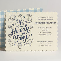 Oh Howdy Cowboy Baby Shower Invitation Western