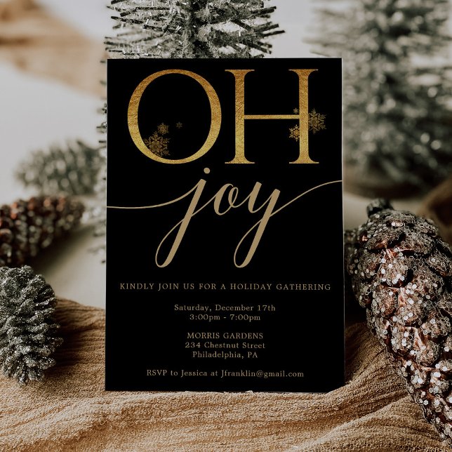 Oh Joy Gold Christmas Party Invitations (Creator Uploaded)