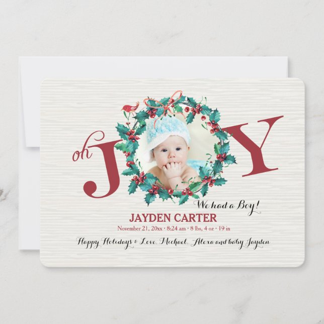 Oh Joy Holiday Photo Birth Announcement (Front)