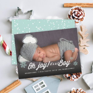 Oh Joy It's a Boy Baby Announcement Holiday Card