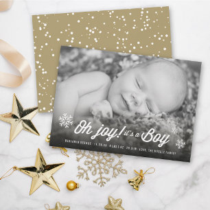 Oh Joy It's a Boy Baby Announcement Holiday Card