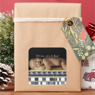 OH Joy... It's A Boy! Stickers Your baby photo
