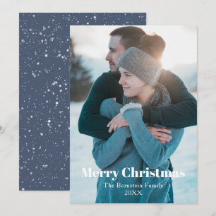 Oh Joy Photo Blue Snowy Christmas Holiday Card