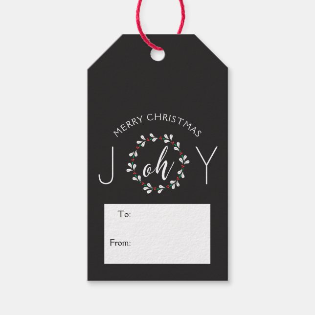 Oh Joy Wreath Christmas Gift Tags (Front)