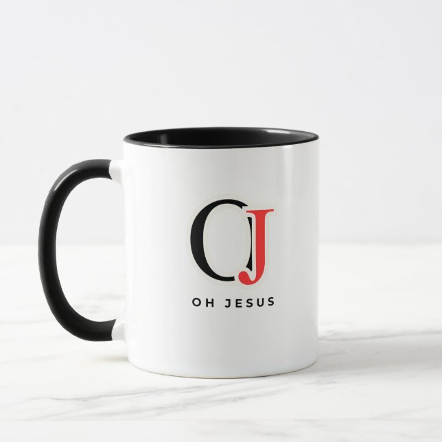 Oh Juses Typography Art Mug (Left)