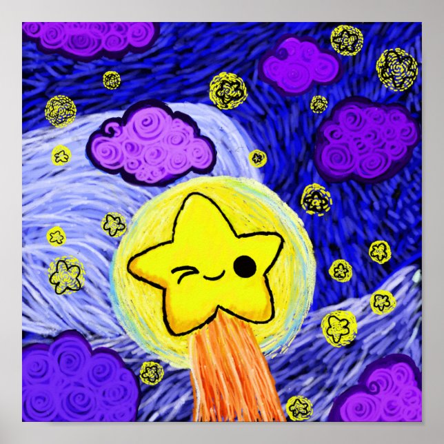 Oh Kawaii, Starry Night Poster (Front)