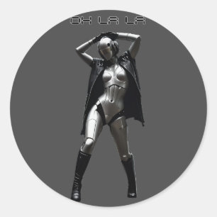 Oh La La Classic Round Sticker