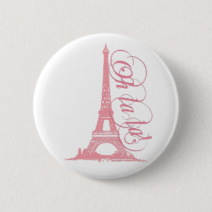 Oh La La - Eiffel Tower Paris France 6 Cm Round Badge