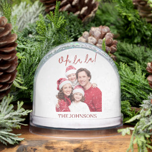 Oh La La Family Christmas Photo Snow Globe