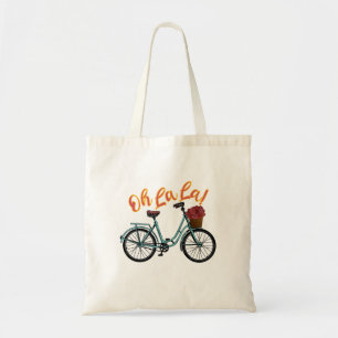 Oh La La French Bicycle Funny French Sayings Tote Bag
