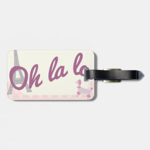 Oh La La French Poodle Luggage Tag