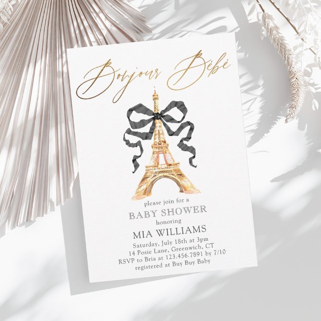 Oh La La! Gold French Paris Baby Shower Invitation (Creator Uploaded)