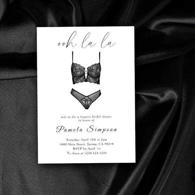 Oh la la Lingerie Bridal Shower Lace Bra Invitation (Creator Uploaded)