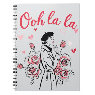 Oh La La Paris Girl – Romantic French Aesthetic  Notebook