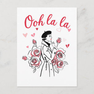 Oh La La Paris Girl – Romantic French Aesthetic  Postcard