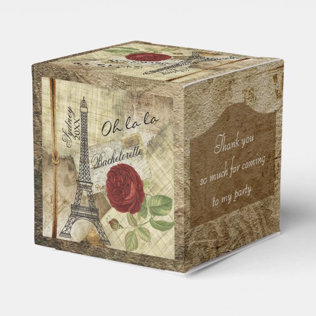 Oh la la - Paris Styled - Thank You Favour Box (Back Side)