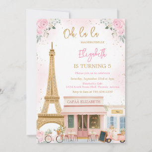 Oh La La Parisian Paris Birthday Party Invitation
