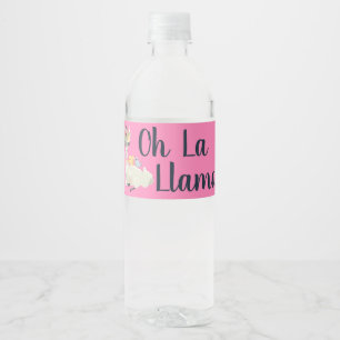 Oh La Llama Birthday Party Water Bottle Label