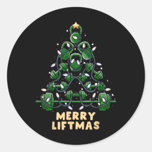 Oh Liftmas Tree Kettlebell Gym Ugly Christmas   Classic Round Sticker