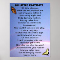 OH LITTLE PLAYMATE poem