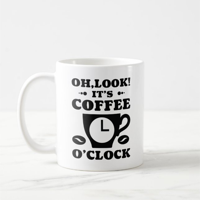 Oh Look! It’s Coffee O’Clock Mug (Left)