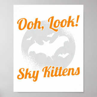 Oh Look Sky Kittens Bat Halloween Bats Poster