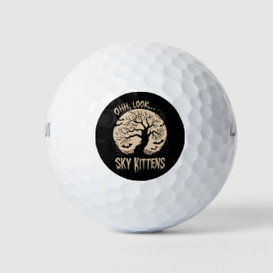 Oh Look Sky Kittens Halloween Funny Bats Lover Golf Balls