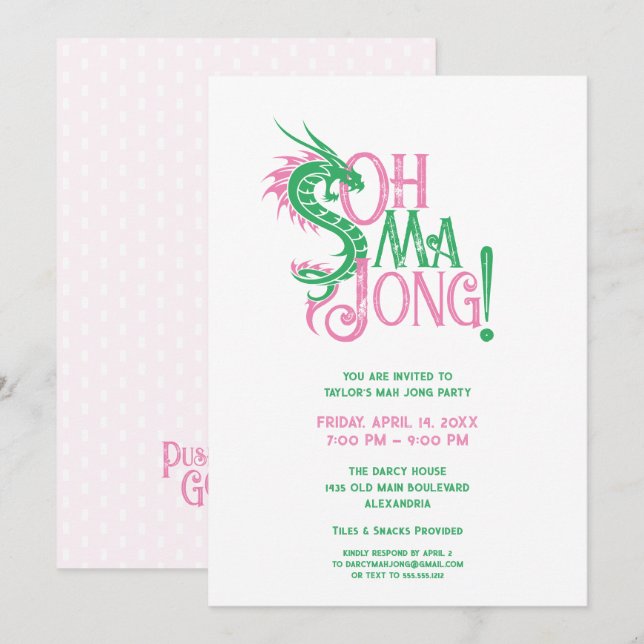 Oh Mah Jong! | Mah-Jongg Invitation (Front/Back)
