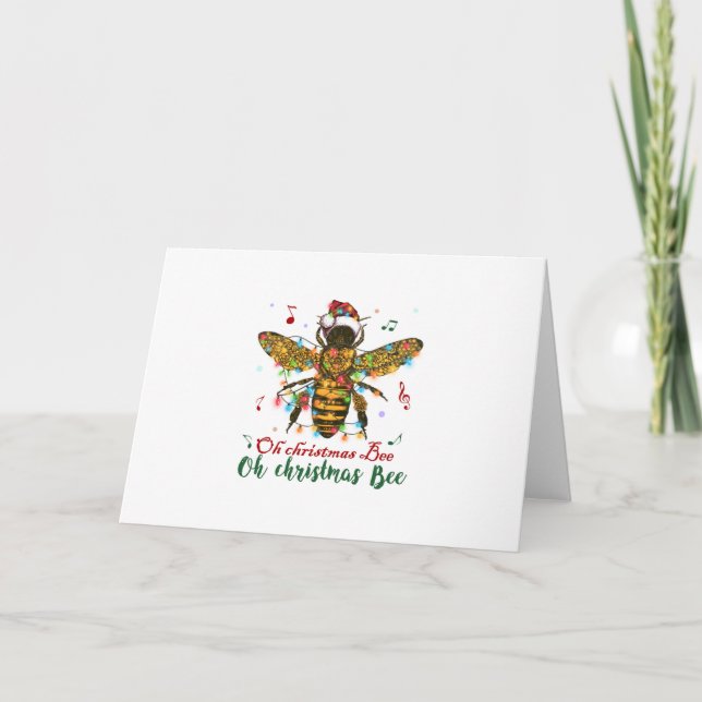 Oh Merry Christmas Bee Gifts Holiday Card (Front)