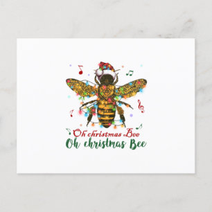 Oh Merry Christmas Bee Gifts Holiday Postcard