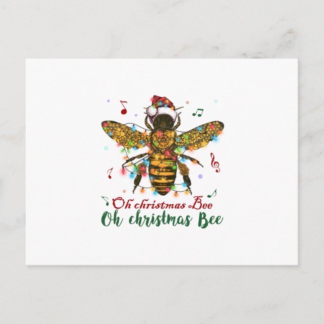 Oh Merry Christmas Bee Gifts Postcard (Front)
