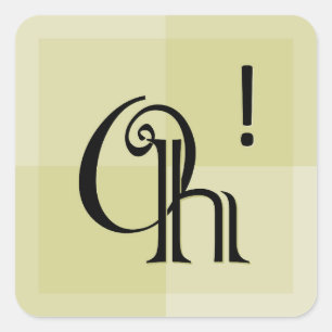 Oh! Modern Expressive Typography Square Sticker