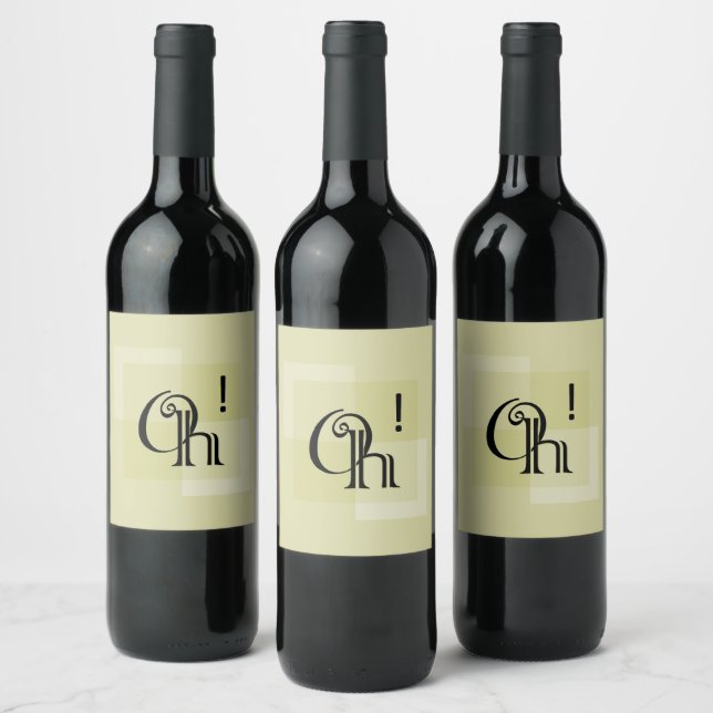 Oh! Modern Expressive Typography Wine Label (Bottles)