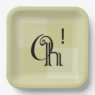 Oh! Modern Typography Art, Birthday Surprise Party Paper Plate