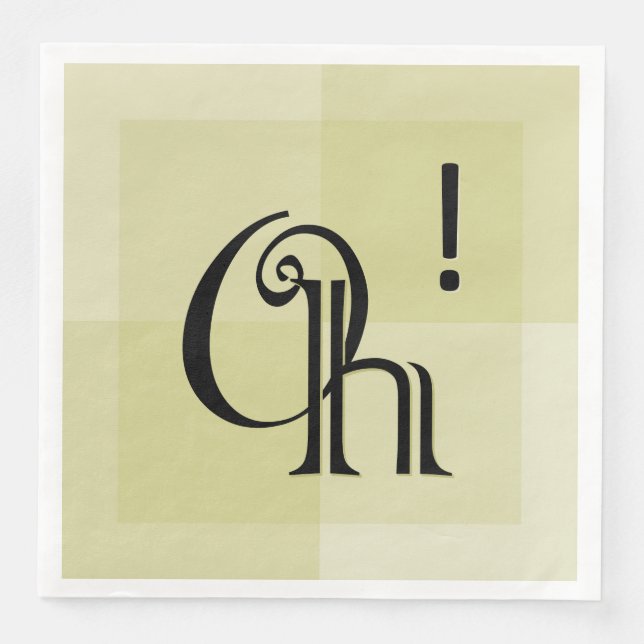 Oh! Modern Yellow Artwork, Surprise Celebrations Napkin (Front)