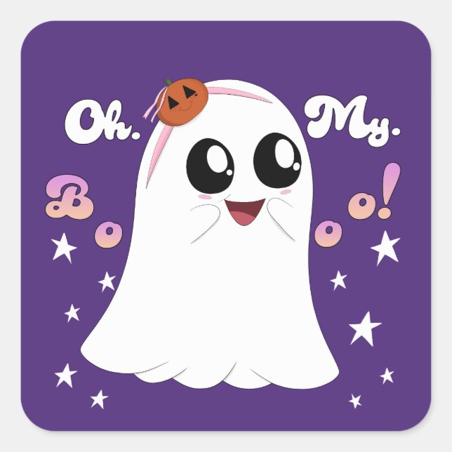 Oh. My. Boo! Square Sticker (Front)