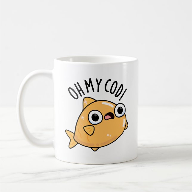 Oh My Cod Funny Fish Pun  Coffee Mug (Left)