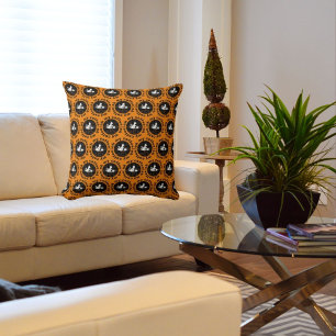 Oh My Coffee Funny Cat Gold Cushion