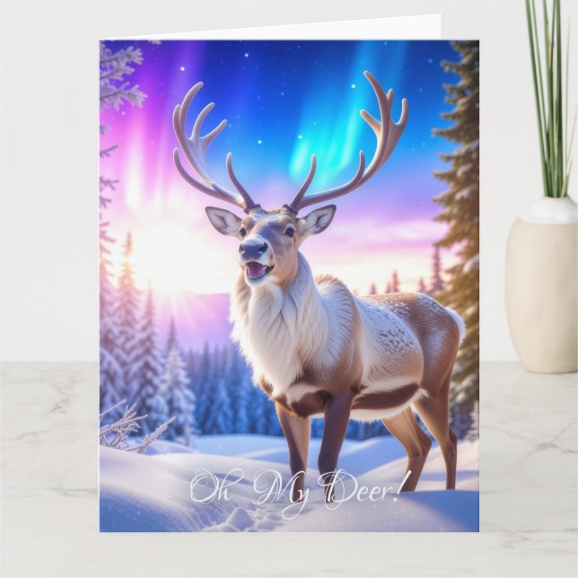 OH MY DEER - Christmas Reindeer Card (Front)