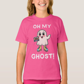 Oh My Ghost! Cute Punning Ghost on Skates T-Shirt
