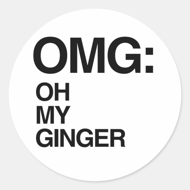 OH MY GINGER CLASSIC ROUND STICKER (Front)