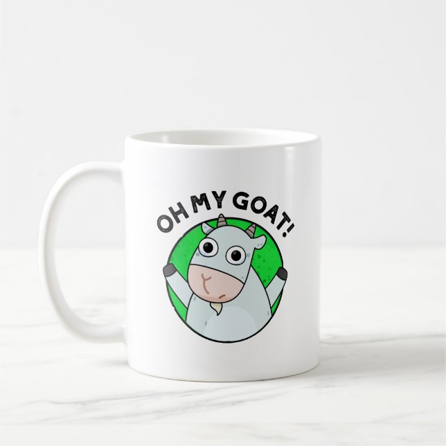 Oh My Goat Funny Animal Pun  Coffee Mug (Left)