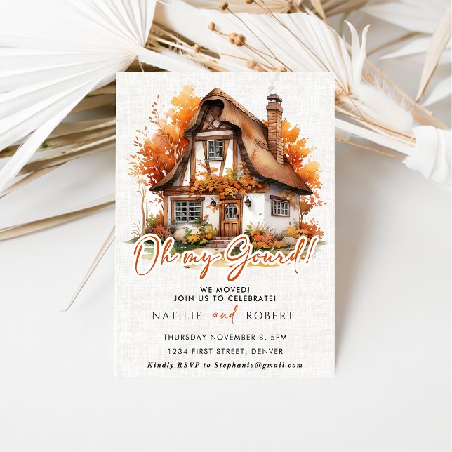 Oh My Gourd Autumn Pumpkin Housewarming Party Invitation (Creator Uploaded)