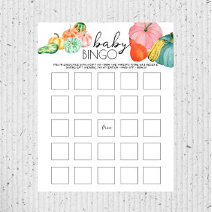 Oh My Gourd! - Baby Shower Baby Bingo Game