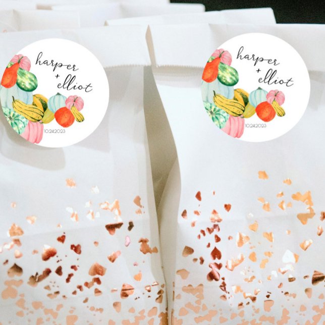 Oh My Gourd! - Baby Shower Multi-Use Favour Sticke Classic Round Sticker (Creator Uploaded)