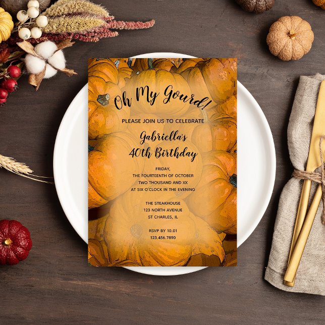 Oh My Gourd Fall Birthday Party Invitation (Creator Uploaded)