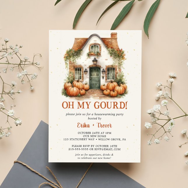 Oh My Gourd!  Housewarming Party Halloween Party  Invitation (Creator Uploaded)