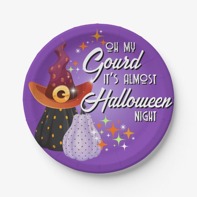 Oh My Gourd It’s Almost Halloween  Dessert Plates (Front)
